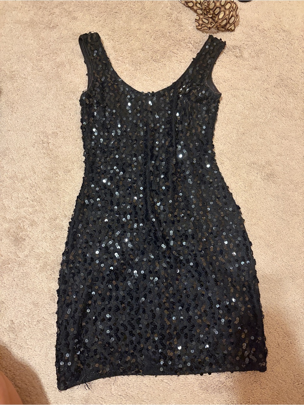 Black Sequin low back mini Dress
